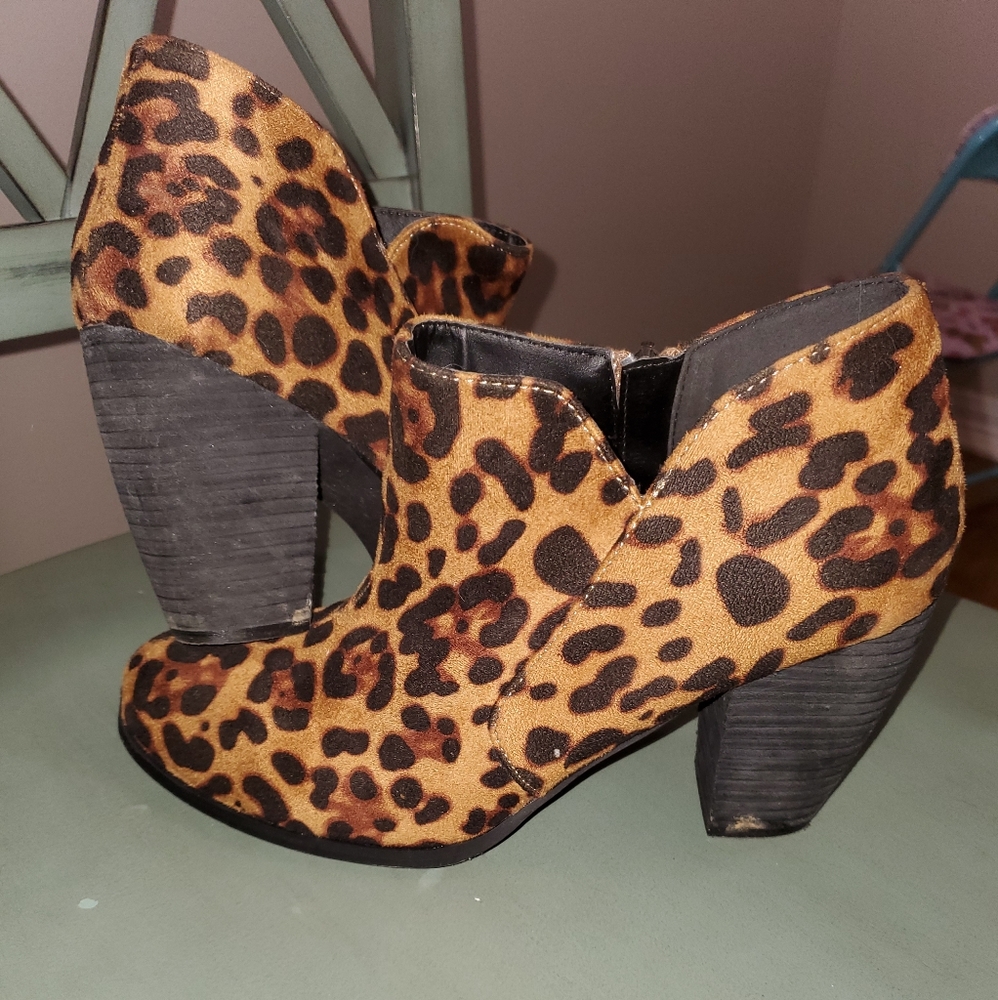 Leopard Print Booties